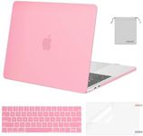 MOSISO Compatible with MacBook Pro 13 inch Case M2 2024, 2023, 2022-2016 A2338 M1 A2251 A2289 A2159 A1989 A1708 A1706, Plastic Hard Shell&Keyboard Cover&Screen Protector&Storage Bag, Pink