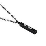 Constellation Necklace, Personalized 3d Bar Engraving Vertical Bar Necklace, Cool Simple Customized Necklaces, Cuboid Stick Pendant, Gift Ideal for Yourself, Family, and Friends! (black,Virgo)