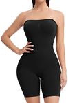 Joyshaper Shapewear Bodysuit for Women Tummy Control Full Body Shaper Strapless Bodysuit Shaping Bandeau Top Butt Lifter Shapewear Shorts Thigh Slimmer Jumpsuit Control Underwear Black M