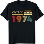 Vintage 1974 T Shirts for Men 50th 