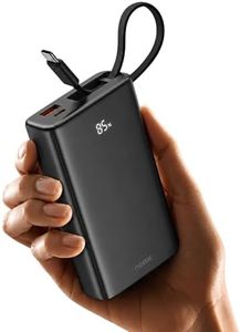 Noise Newly Launched India's 1st Power Bank 20000mAh 45W Ultra Fast Charging: Built-in Type-C Cable, Digital Battery%, Advanced Safety, Metallic Finish, Triple Output, BIS Certified (Onyx)