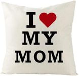 I Love My Mom Pillow Cover 18x18 Decorative Pillowcase Mothers Day Birthday Gifts for Mom Mommy Mama Christmas Xmas Gifts from Daughter Son Kids Thoughtful Mom’s Pillow Cushion Cover Cases