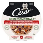 Cesar Wholesome Bowls Adult Wet Dog Food Beef, Chicken, Carrots & Purple Potato, 85g Pack of 10