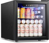 Kismile 1.3 Cu.ft Beverage Refrigerator and Cooler,12 Bottle 48 Can Mini Fridge Glass Door, Digital Temperature Display for Soda, Beer or Wine, Small Drink Dispenser Cooler for Home, Office, Bar