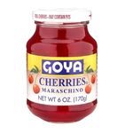 GOYA Cherries MARASCHINO 170g | NET WT 6oz | PACK OF 1 | Cherry For Old-Fashioned Cocktails | Cherries in a Natural Syrup.