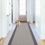 Laundry Room Runner Rug 2'x6' Non Slip Farmhouse Rugs and Mats for Laundry Room Decor Washable Runner Rugs for Kitchen Floor Laundry Room Bathroom Hallway Entryway (2'x6', Grey)