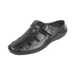 Mochi Men Black Leather Mules UK/11 EU/45 (18-243)