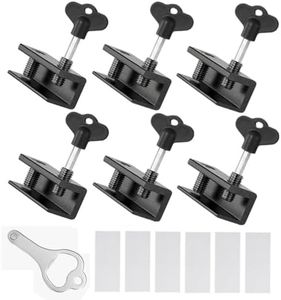 Wanfoou 6 Sets Sliding Window Locks, Window Locks with Key Easy to Install, for Vertical & Horizontal Sliding Windows Doors, Adjustable Security Window Lock for Patio Home, and Office, Black