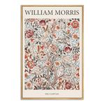 LARAGE William Morris Framed Canvas Wall Art,Retro Acanthus Art Prints,Vintage Botanical Flower Oil Painting Artwork Wall Decor for Living Room,Office Home Decoration-12x16IN Natural Framed