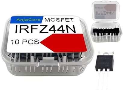 AnjaCore IRFZ44N N-Channel MOSFET Transistor 55V 49A TO-220 Package Compatible with IR/Infineon IRLZ44N and IRFZ44N Models (10Pcs/Box)