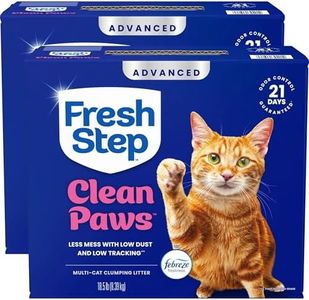 Fresh Step Advanced Clean Paws Multi Cat Clumping Cat Litter with Febreze Freshness, Low Dust, Odor Control with Ammonia Block Tech, Compatible in Automatic Litter Boxes, 37 lbs. (2 x 18.5 lb.)