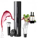 PEIPU Electric Wine Opener, Battery Operated, One-Button Operation for Effortless Cork Removal, for Wine Lovers, Party & Home (Black)