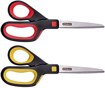 Stanley 8 Inch All-Purpose Ergonomic Scissor, Pack of 2 (SCI8EST-2PK), Assorted Colors