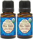 US Organic 100% Pure Tea Tree Essential Oil, Steam Distilled, USDA Certified Organic, Sourced from South Africa, Undiluted, Non-GMO (15 ml, Value 2 Pack)