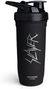 Smartshake Rockband Reforce Stainless Steel Protein Shaker Bottle 700 ml | 23 oz - Leakproof Screw-on Lid - BPA Free - Not Insulated – Unisex - Slayer, Scratchy Logo on Bottle