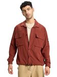 BEYOUNG Rust Brown Utility Pockets Urban Shirt for Men