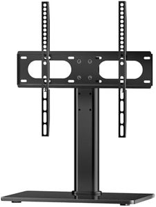 WALI Universal TV Stand, Table Top TV Stand for 32 to 65 inch TV, Height Adjustable TV Mount with Security Wire, 88lbs Weight Capacity, Max VESA 400x400mm(TVDVD-01), Black