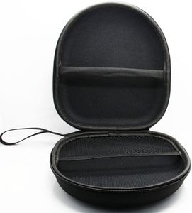 AIMALL Universal Hard Earphone Case, Headset Carrying Box with Mesh Pocket, Durable Nylon Fabric, Compact Storage Bag for Earbuds and Accessories, 8.27 x 7.48 x 2.36 Inches, Black