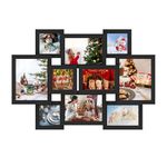 SANGMUCEN 10 Pack Picture Frames Collage Wall Decor, Picture Frame Set with Two 4x6, Two 5x7, Two 6x8, and Four 4x4, Gallery Wall Frame Set, Black ZXK008H