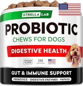 Dog Probiotics Treats for Picky Eaters - Digestive Enzymes + Prebiotics - Chewable Fiber Supplement - Allergy, Diarrhea, Gas, Constipation, Upset Stomach Relief - Improve Digestion, Immunity
