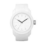 Diesel Watch for Men Double Down S44, Three Hand Movement, 44 mm White Polycarbonate Case with a Silicone Strap, DZ1436