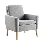 Marketero Armchair Comfy Fabric Accent Chair with Upholstered Single Sofa Occasional Modern Arm Chairs for Living Room Bedroom Reading Reception Lounge Grey