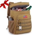 BERRYRIZZ Tactical Backpack Cooler for Men, 25L Large Insulated Backpack Leak-Proof, Heavy Duty Lunch Backpack, Waterproof Ice Chest Bag Women Adults Work Daytrip Camping Beach Hiking, Tactical Brown