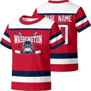 KREDE Washington T Shirt Custom Name Number Gift for Kids Girl Boy