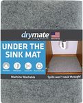 Drymate Premium XL Under Sink Mat, Waterproof Cabinet Protection Mats for Kitchen & Bathroom, Absorbent Shelf Liners, Slip-Resistant, Non-Adhesive, Machine Washable (USA Made)(24”x59”)(Light Grey)