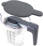 Recogwood 10 Pieces Measuring Jug Set, Stackable Measuring Cups and Spoons, Kitchen Cooking Baking Measuring Spoons Set for Liquid and Dry, BPA Free, Dishwasher Safe