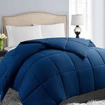 EASELAND All Season Twin XL Soft Quilted Down Alternative Comforter Reversible Duvet Insert with Corner Tabs,Winter Summer Warm Fluffy,Navy,68x92 inches