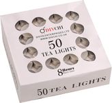 DIVCHI Tea Light Candles - White Unscented Wax 12g - 8 hours Burn Time Candles Ideal for Wedding Birthday Party Home Decoration Wax Burners (50 Pack)