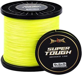 HERCULES Super Tough Braided Fishing Line 20 pounds Test Hi-Vis Yellow 20LB (500 Yards) - 4 Strands