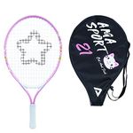 Kids Tennis Racket for Junior Toddlers Starter Kit 17" Pink for Girl Toddlers with Shoulder Strap Bag (Baby Pink, 17)