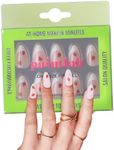 PaintLab Press-On Nails Manicure Kit, Sweet Strawberry, 24-Piece Set, Long-Lasting Fake Nails with Glue, File, Prep Pad & Cuticle Stick