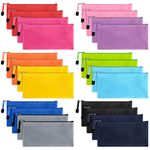 EOOUT 24pcs Pencil Pouch Bulk, Bill Size Zipper Pouches Pencil Case, Waterproof Pencil Bags for Office Supplies, Kids, Travel Accessories Stationery 12 Colors
