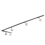 Qazqa - Rail System with 5 Spots 1-Phase Black with Steel I Nickel Matt I Satin - Suplux- - Modern - Suitable for LED GU10 | 5 Way Light - Steel Surface-Mounted spotway Light - Suitable for Bedroom