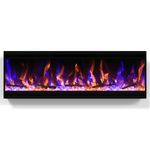 Feelcoo 40 inch Electric Fireplace, 4.3" Ultra-Thin Electric Fireplace Inserts, Ultra-Narrow Frame, Wall Mounted and Recessed Fireplace, Log & Crystal, Touch Screen & Remote Control, 1500W