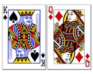 Wildmark Playing Cards Posters King and Queen Set of 2 For Home and Office Decoration (Multicolour, 12x18 Inches, Paper)