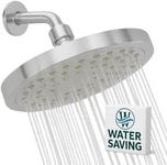 Winthorpe Conservation Rain Shower Head, Chrome, Round, Low Flow, High Pressure, 1.8 GPM Water Saving, 360 Degree, Eco and Energy Efficient Rainfall Showerhead