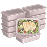 Bentgo® Prep 1-Compartment Containers - 20-Piece Meal Kit with 10 Trays & Custom-Fit Lids Durable Microwave, Freezer, Dishwasher Safe Reusable BPA-Free Food Storage (Blush Pink) (BGPRP1-PK)