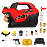 STARQ AWP 2.8 Combo High Pressure Car Washer Machine 2800 Watts, Pressure 350 Bar, 12L/Min Flow Rate and 8 Meter Hose Pipe with Professional 1L Foam Cannon Snow Lance Red