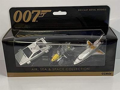 Corgi Diecast Model Cars - TY99283 Corgi James Bond Air, Sea & Space Collection - Fit the box Pre-Built Model Vehicles Toy, Classic Metal Die Cast Collectible, Auto Toys Models for Adults - Black