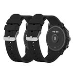 Chofit Bands Compatible with Fossil Men's Gen 4 Explorist HR/Sport/GEN 5 Carlyle HR/Julianna HR/Garrett HR Straps, 22mm Quick Release Replacement Silicone Sport Armbands Wristbands (Black-2pcs)