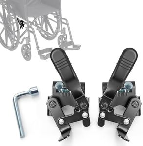 Extended Brake Arm Wheelchair Brakes, Easy-to-Install Side-Mounted Replacement for 7/8 Inch Tubing, Designed for Most Manual Wheelchairs (1 Pair, Black)