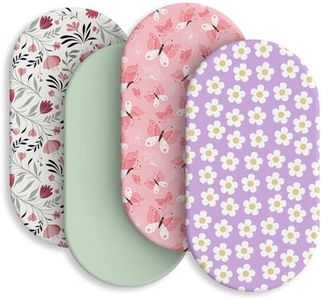 IOCCLH Baby Bassinet Sheets for Baby Boy Girls,4-Pack Fitted Bassinet Sheets Set Compatible with Halo Bassinest Swivel Sleeper,Baby Delight,Angelbliss,32"X16" (Plant World)