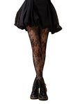 GORGLITTER Women's Floral Patterned Fishnet Tights Ladies Fashion Pattern Pantyhose Stockings Leggings Black One Size