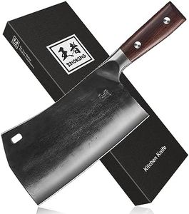 ENOKING Cleaver Knife, 7.5 Inch Hand Forged Meat Cleaver Heavy Duty Bone Chopper German High Carbon Stainless Steel Butcher Knife with Full Tang Handle for Home Kitchen and Restaurant, Ultra Sharp