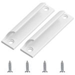 Kioiner 2 Pcs Sliding Door Handles, Aluminum Alloy Curved Handle Balcony Door Handle Door Pull Handle with Screws for Drawers Windows Screens Cabinets Wardrobes Cupboard Sliding Doors (White)