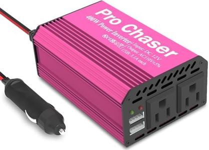 Pro Chaser 400W Power Inverters for Vehicles - DC 12v to AC 110v Car Inverter Converter, 6.2A Dual USB Charging Ports, Dual AC Adapter for Laptops Air Compressor